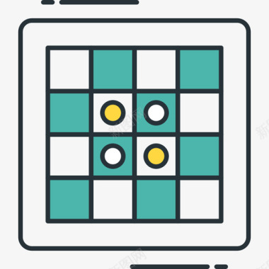 棋盘游戏游戏5线性颜色图标图标