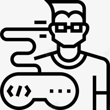 游戏开发者游戏开发6线性图标图标
