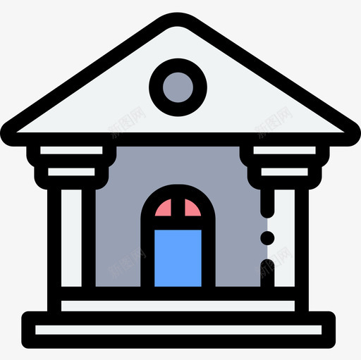 建筑与城市银行业72线性色彩图标svg_新图网 https://ixintu.com 城市 建筑 线性 色彩 银行业