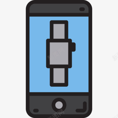 智能手机移动应用程序2线性颜色图标图标