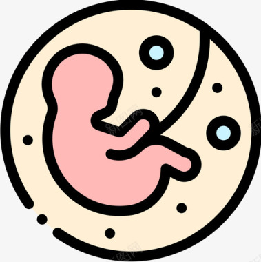 胎儿生物工程14线形颜色图标图标
