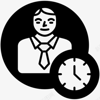 小时工资时钟时间管理图标图标