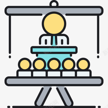 研讨会项目管理18线性颜色图标图标