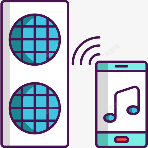 扬声器技术69线性颜色图标svg_新图网 https://ixintu.com 扬声器 技术 线性 颜色