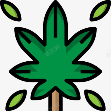 大麻嘻哈11线性颜色图标图标