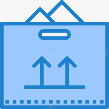 纸板购物和电子商务8蓝色图标图标