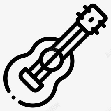 原声吉他音乐商店26线性图标图标