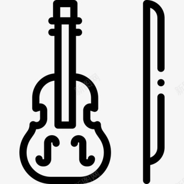 小提琴音乐节37线性图标图标