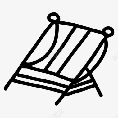 甲板椅子涂鸦图标图标