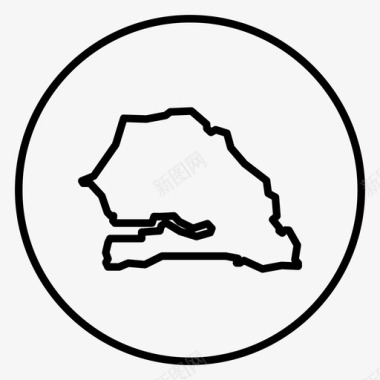 塞内加尔地图非洲达喀尔图标图标