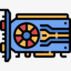 Gpu计算机33线性彩色图标图标