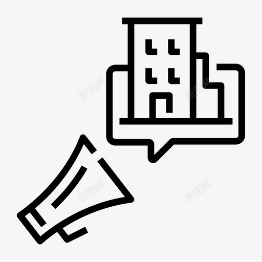 房地产广告广告营销图标svg_新图网 https://ixintu.com 图标 广告 房地产 线图 营销