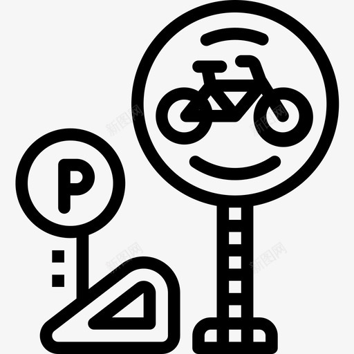 停车场20辆自行车直线型图标svg_新图网 https://ixintu.com 20辆 停车场 直线 线型 自行车