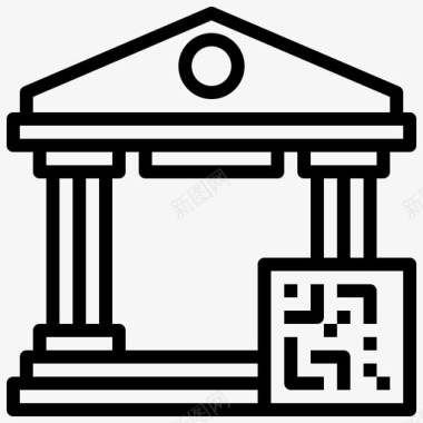 银行条形码和二维码3线性图标图标