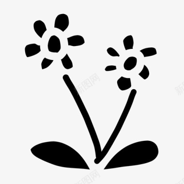 花植物性涂鸦图标图标