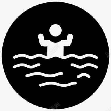 水上运动游泳野营图标图标