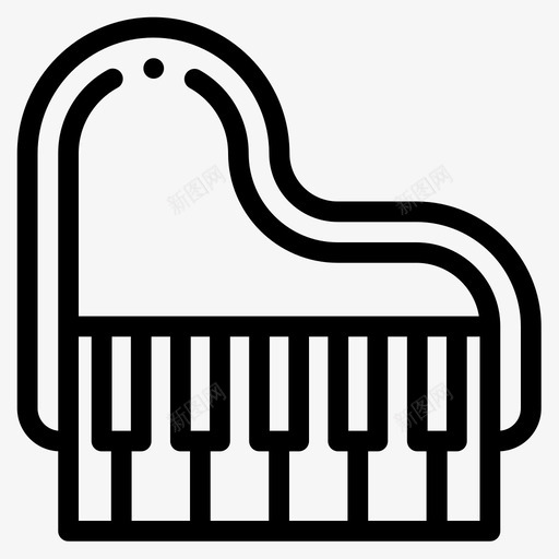 大钢琴音乐商店26线性图标svg_新图网 https://ixintu.com 商店 线性 钢琴 音乐