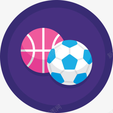 篮球在线教育27扁平圆形图标图标