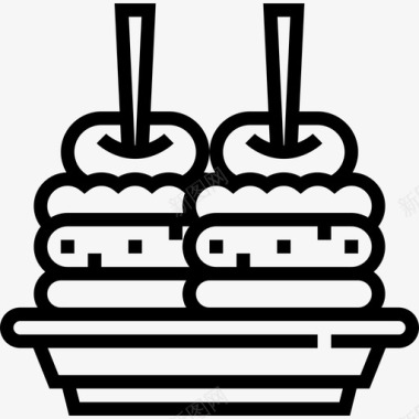 开胃菜56号餐厅线性图标图标