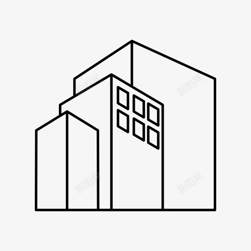 真实状态建筑和城市建筑物图标svg_新图网 https://ixintu.com 办公室 城镇 建筑和城市 建筑物 真实状态