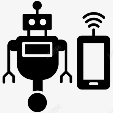无线机器人机器人技术图标图标