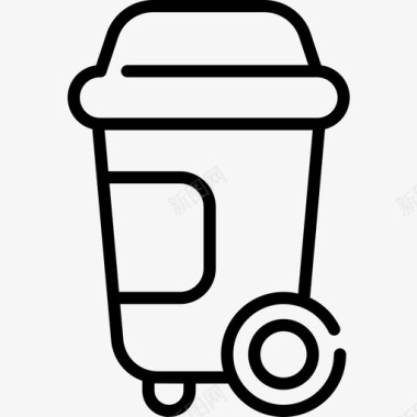 垃圾桶清洁69线性图标图标