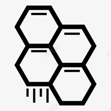 食物蜂蜜蜂巢图标图标
