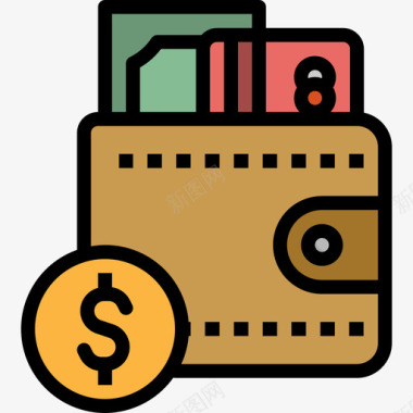 钱包金融109线性颜色图标图标