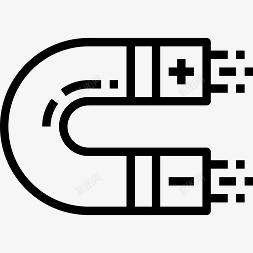 磁铁科学88线性图标svg_新图网 https://ixintu.com 磁铁 科学 线性