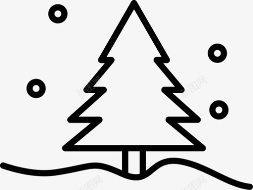 圣诞树圣诞降雪图标图标