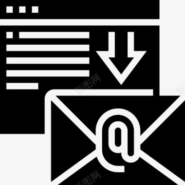 电子邮件数字营销110字形图标图标