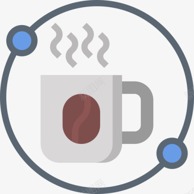 咖啡杯seo和开发17扁平图标图标
