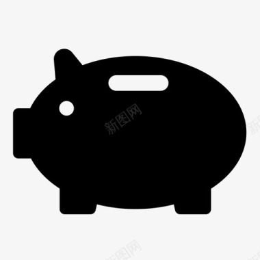 猪银行硬币图标图标