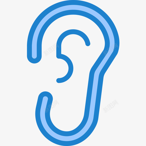 耳朵健康护理30蓝色图标svg_新图网 https://ixintu.com 健康 护理 耳朵 蓝色