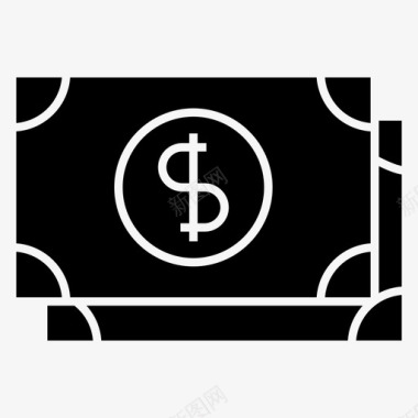 钞票现金金融黑暗图标图标