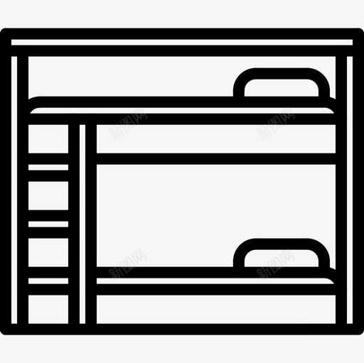 床家具134直线型图标svg_新图网 https://ixintu.com 家具134 床 直线型