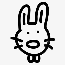 涂鸦兔子兔子动物涂鸦图标高清图片