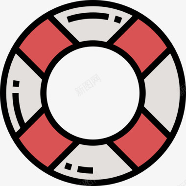 救生圈潜水11线性颜色图标图标