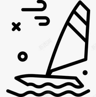 帆船潜水24直线型图标图标