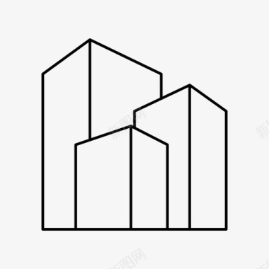 建筑建筑和城市办公室图标图标