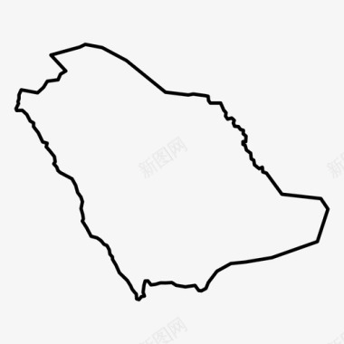 沙特阿拉伯地图中东里亚德图标图标