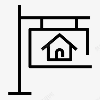 家庭住址标志房地产线图标集1图标