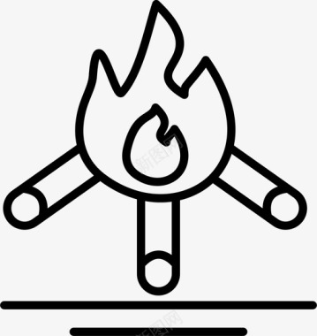 火篝火营火图标图标