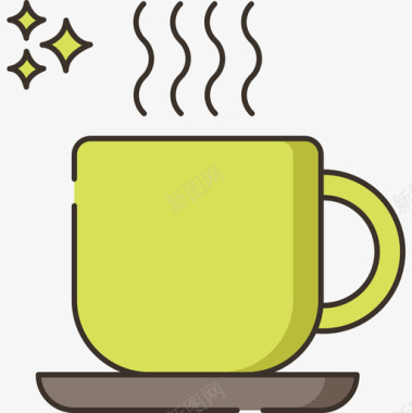 咖啡杯咖啡62线性颜色图标图标