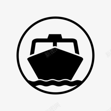 码头船水道图标图标