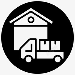 货仓托运车送货车货仓物流图标高清图片