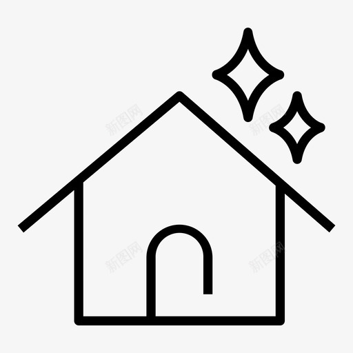 新房子房产家图标svg_新图网 https://ixintu.com 图标 房产 房子 新房子 线图