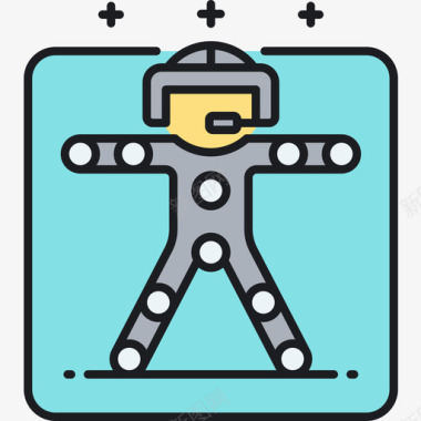 运动捕捉视频制作16线性彩色图标图标