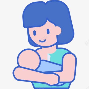 母乳喂养健康50线性颜色图标图标