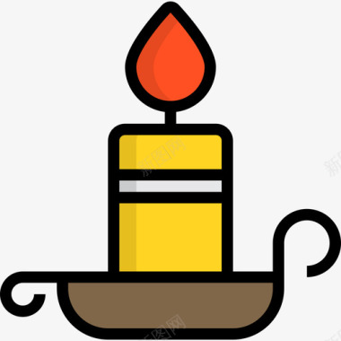 蜡烛万圣节121线颜色图标图标